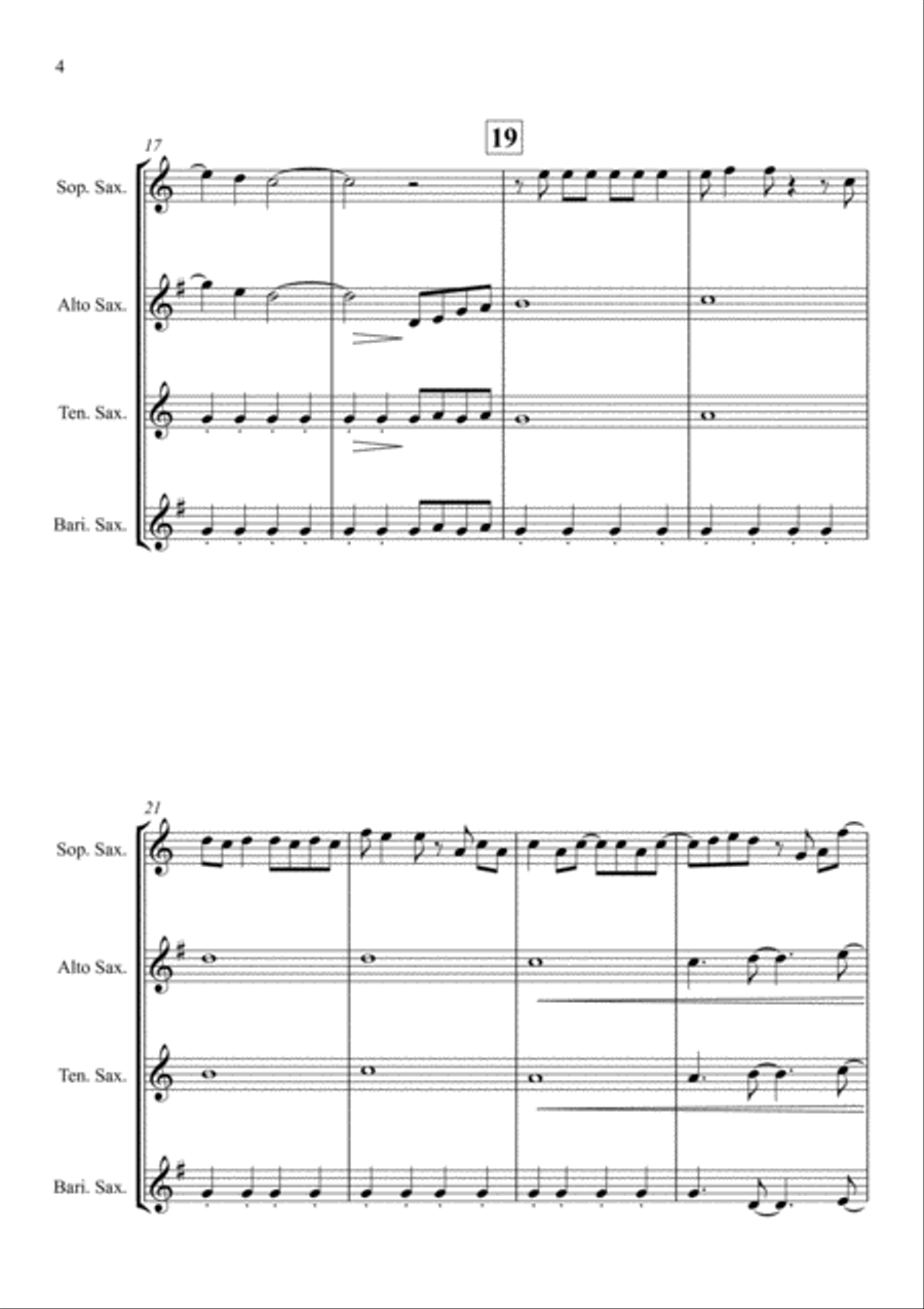 I'm Still Standing Saxophone Quartet scores gallery preview page 4