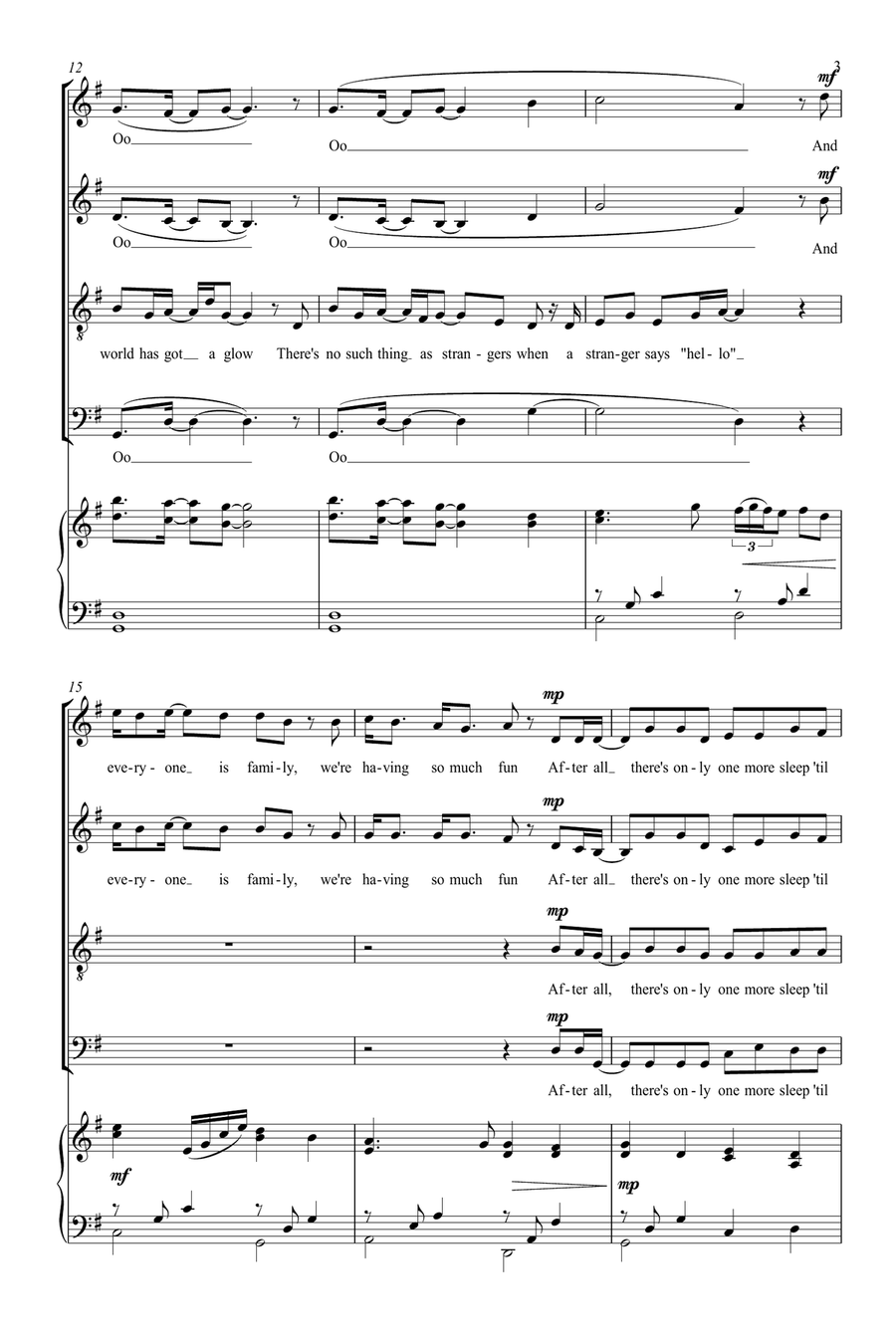 One More Sleep 'til Christmas 4-Part scores gallery preview page 3