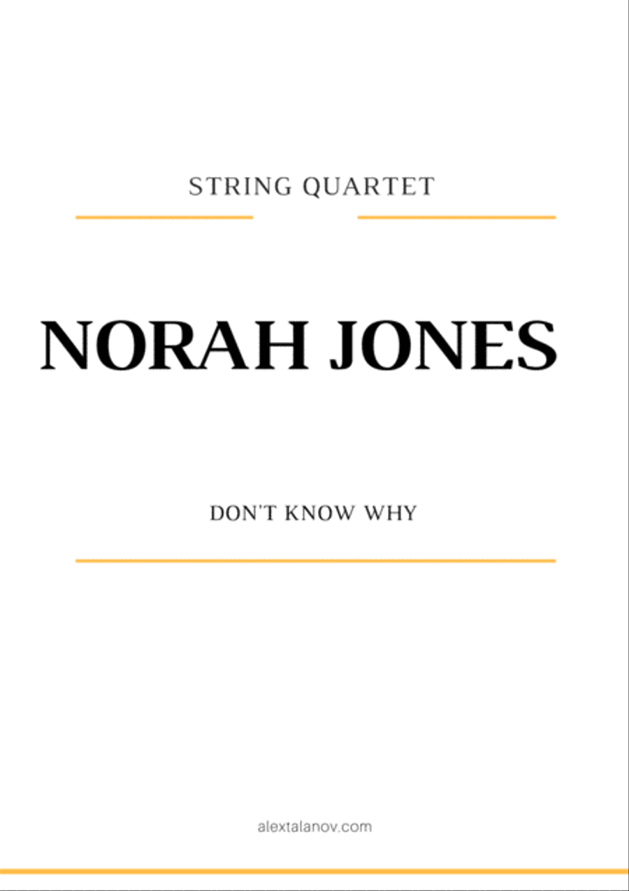 Don't Know Why Don't Know Why String Quartet scores gallery preview page 1