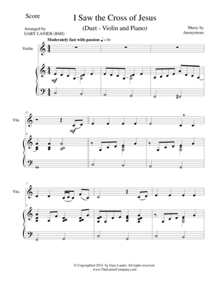 I SAW THE CROSS OF JESUS (Duet – Violin and Piano/Score and Parts)