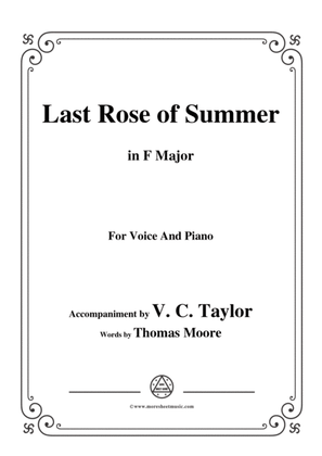 Book cover for V. C. Taylor-The Last Rose of Summer,in F Major,for Voice&Piano