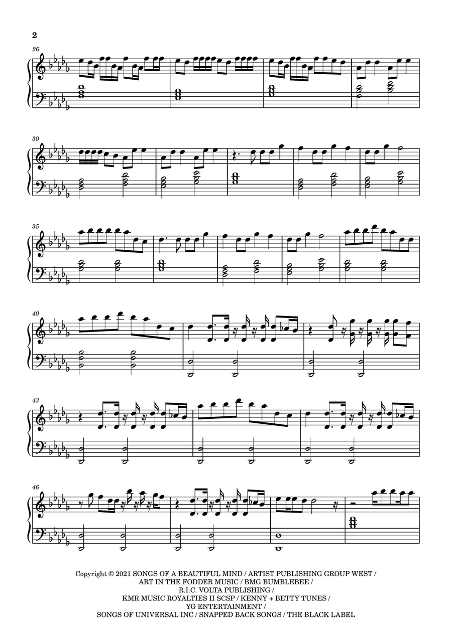 On The Ground Piano, Vocal, Guitar scores gallery preview page 2