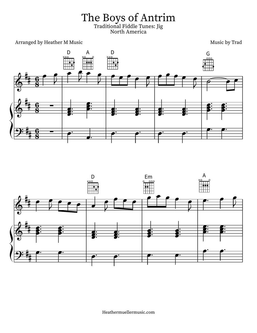 The Boys of Antrim Violin Solo scores gallery preview page 1