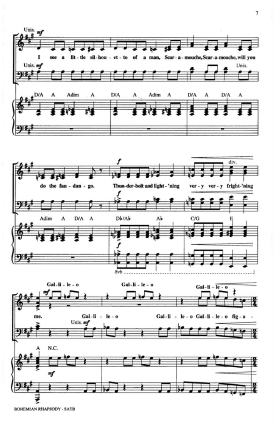 Bohemian Rhapsody (arr. Mark Brymer) 4-Part scores gallery preview page 6