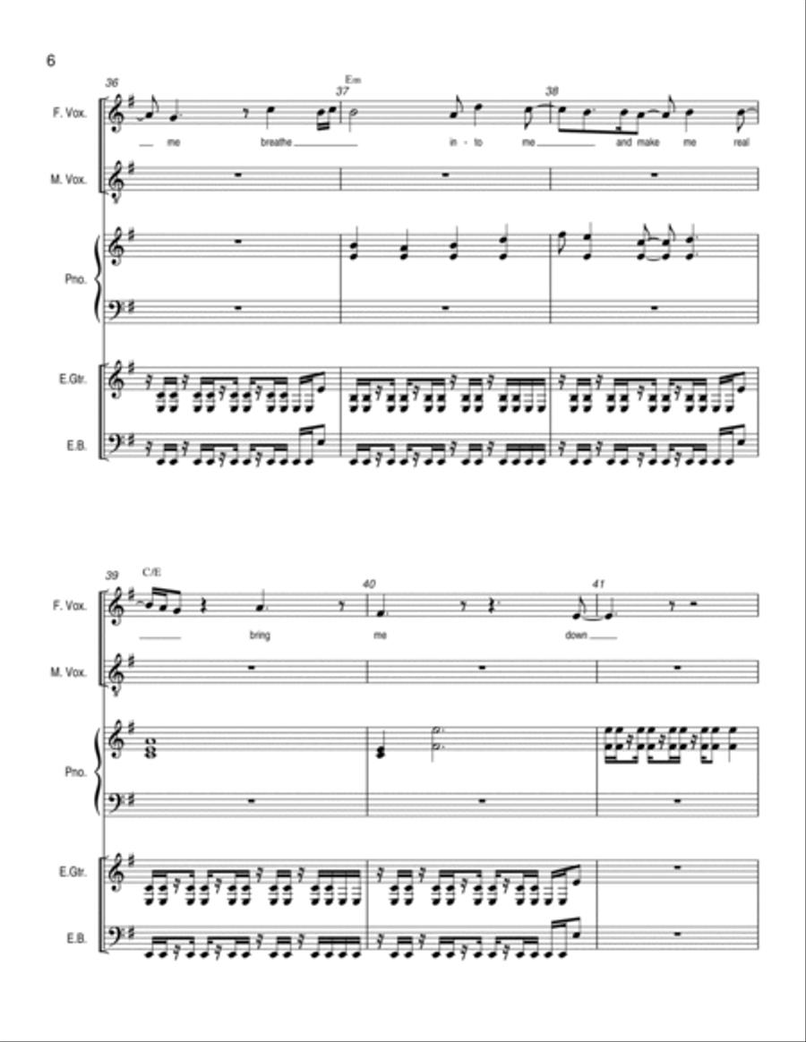Bring Me To Life Bring Me To Life Bass Voice scores gallery preview page 6