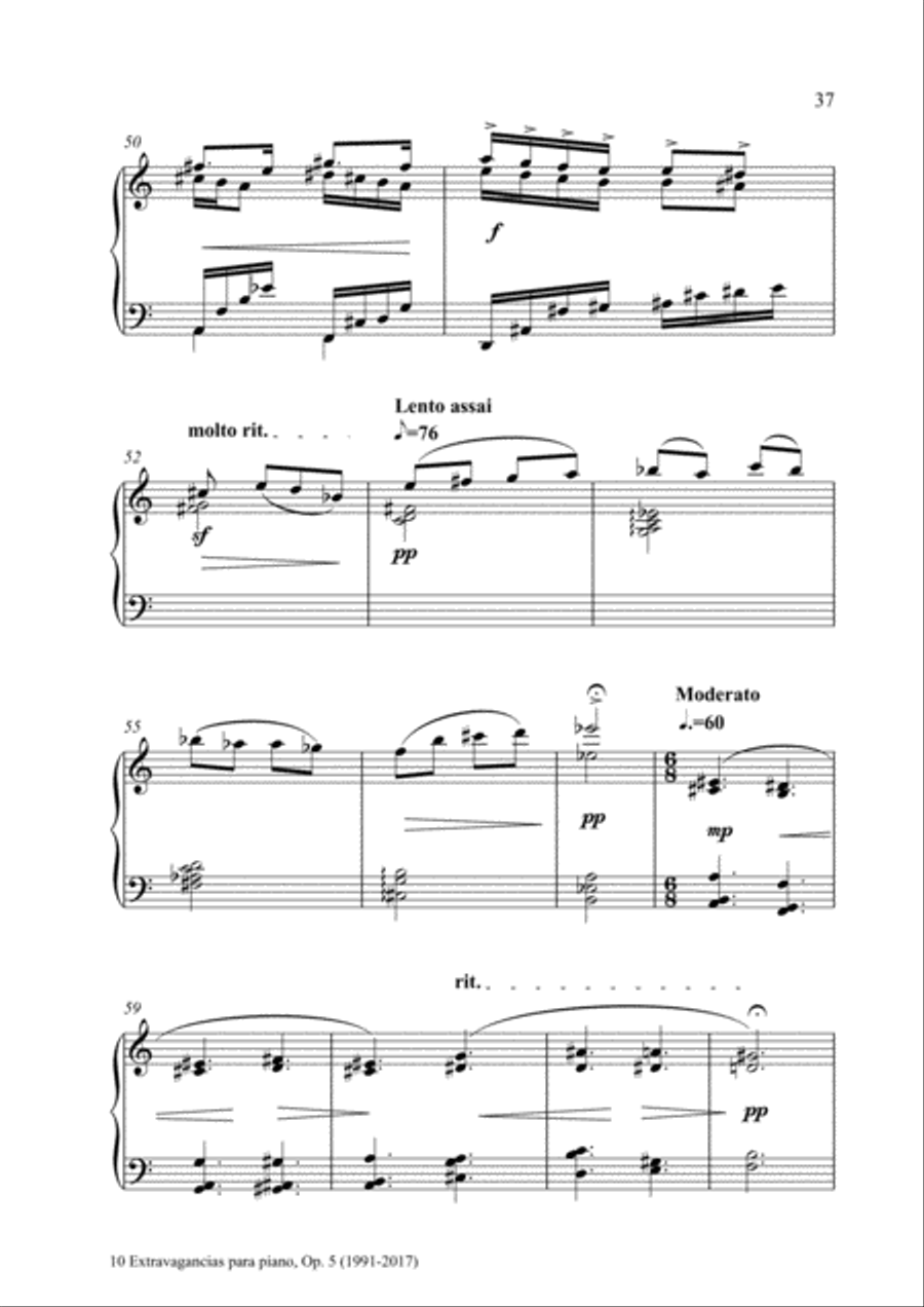 10 Extravagancias para piano, Op. 5 (2017) 10. Rarezas Piano Solo scores gallery preview page 6