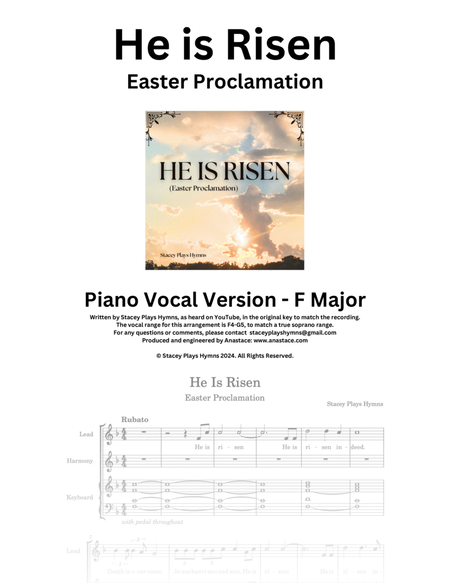 He is Risen (Easter Proclamation) [F Major] image number null
