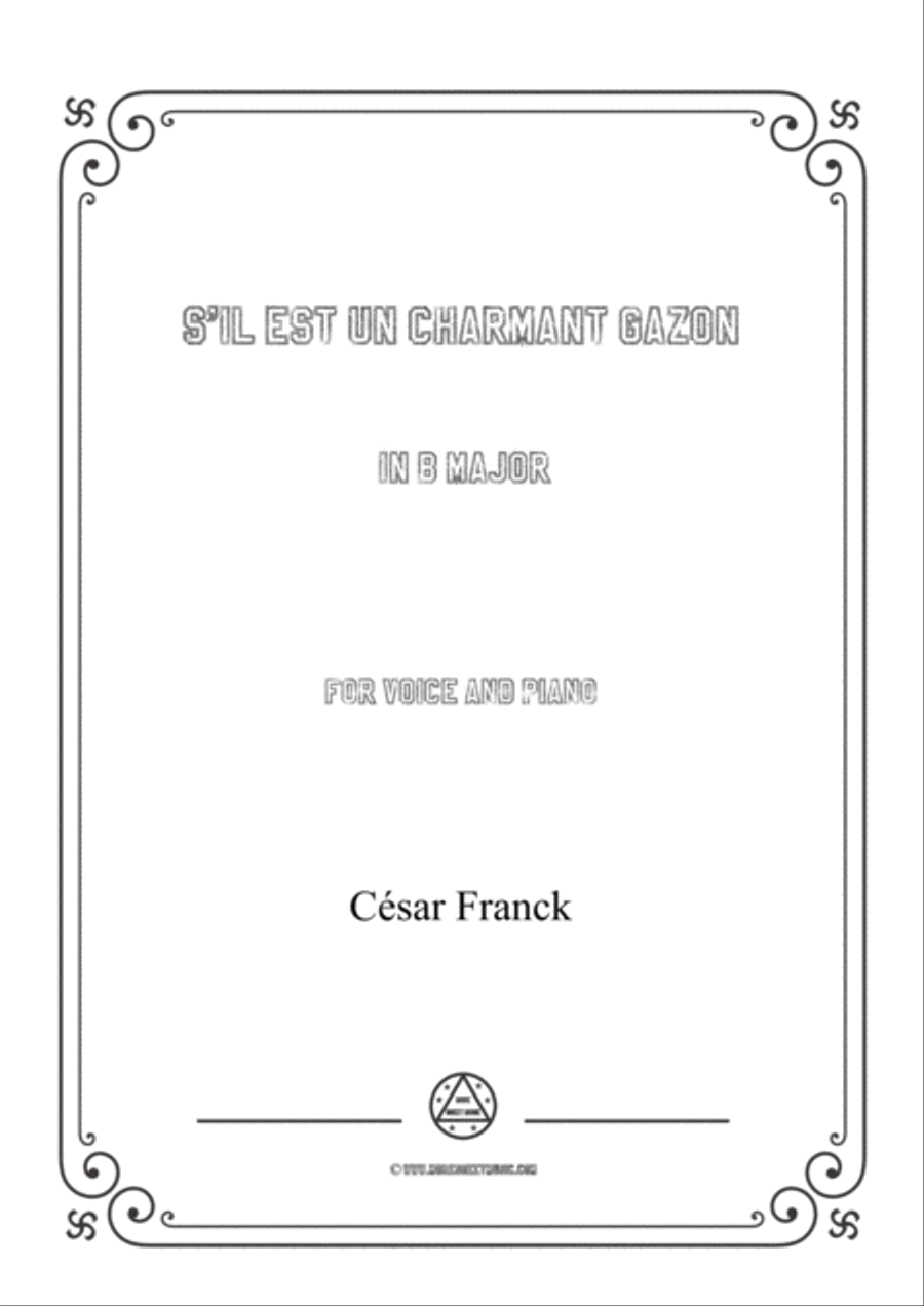 Franck-S'il est un charmant gazon in B Major,for voice and piano Voice Solo scores gallery preview page 1