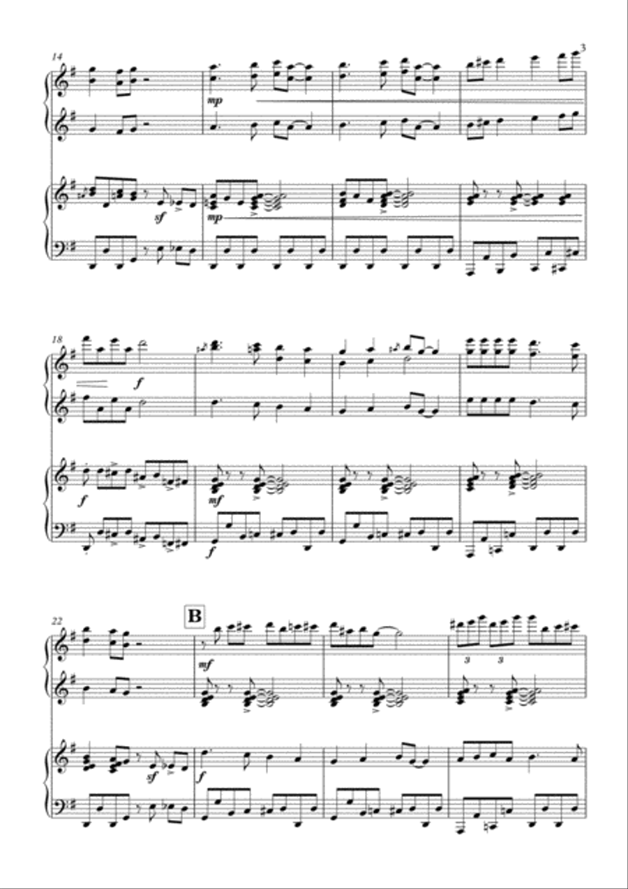 Deck the Halls.. and Boogie! Christmas fun for 2 pianos, 4 hands 2 Pianos, 4-Hands scores gallery preview page 3