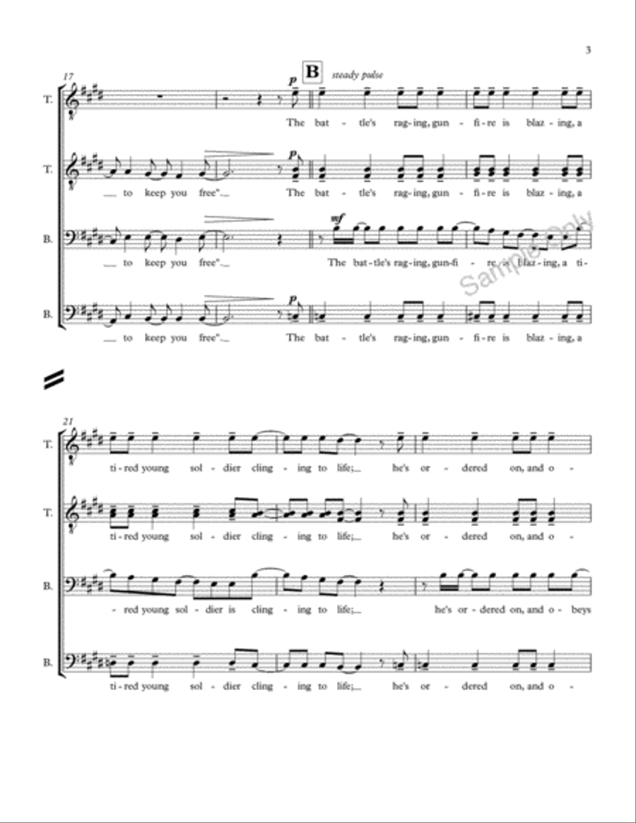 Soldier's Cry American Version TTBB scores gallery preview page 4