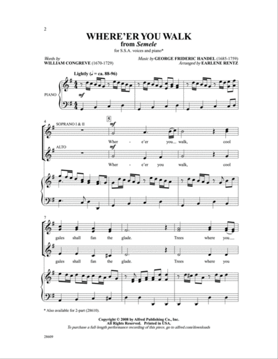 Where'er You Walk Women's Choir scores gallery preview page 2
