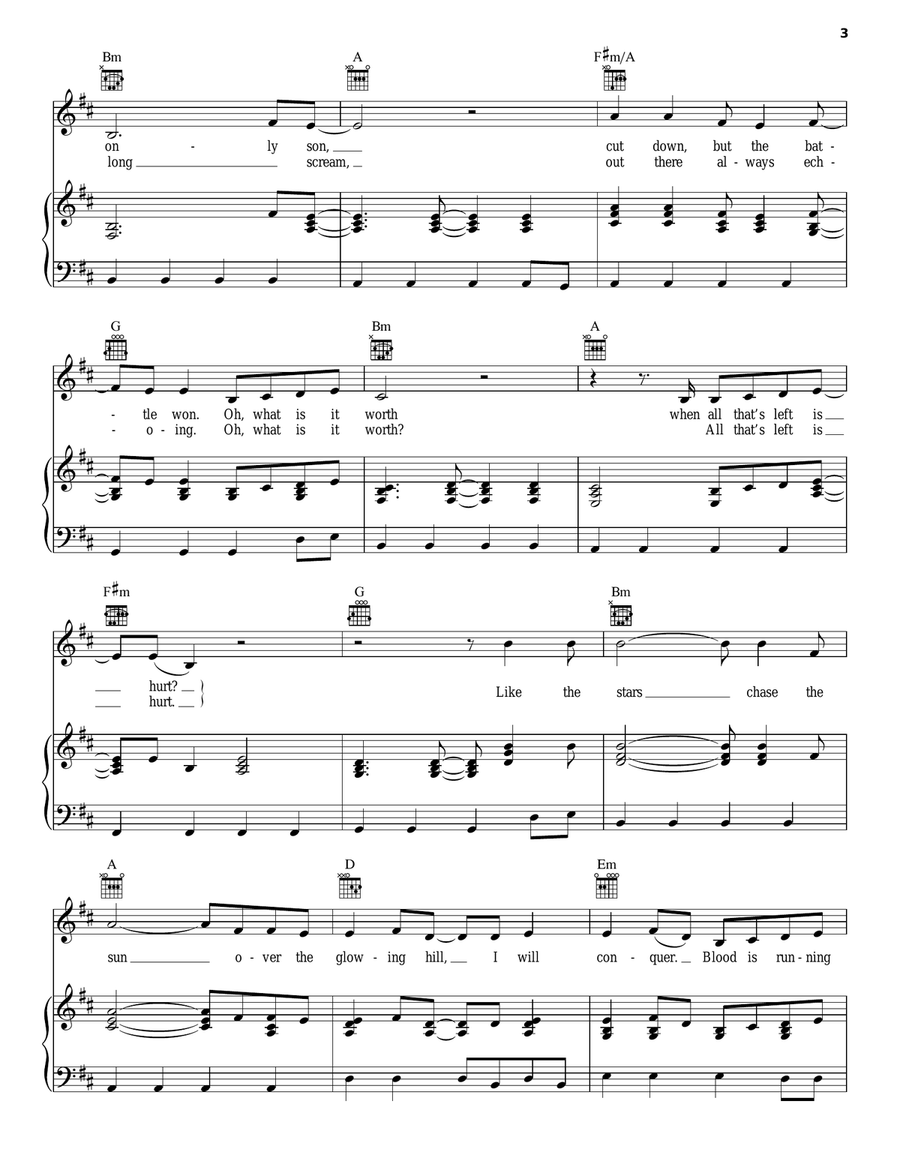 Queen Of Peace Piano, Vocal, Guitar scores gallery preview page 3