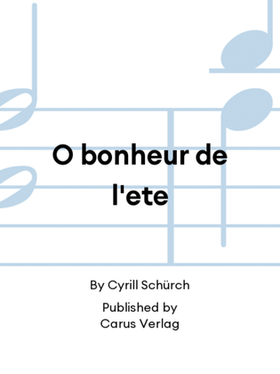Book cover for O bonheur de l'ete