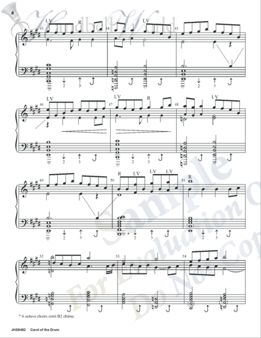 Carol of the Drum 5-Octaves scores gallery preview page 5