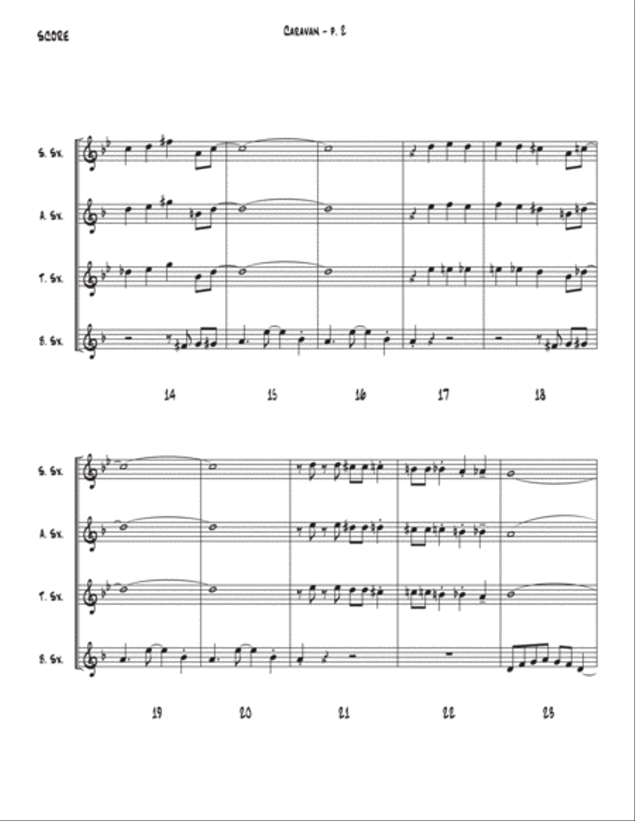 Caravan Saxophone Quartet scores gallery preview page 2