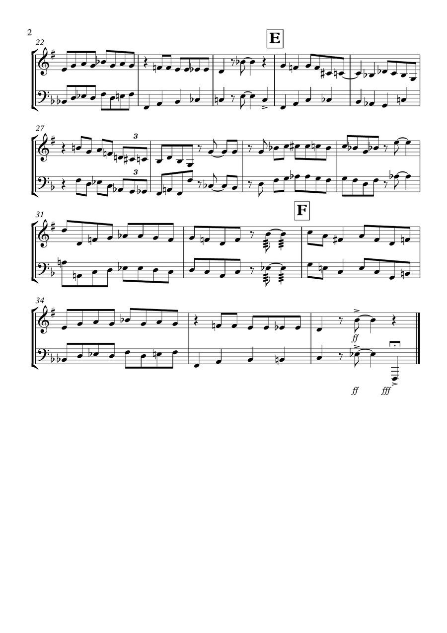 Blues Duet for Trumpet and Tuba Brass Duet scores gallery preview page 2
