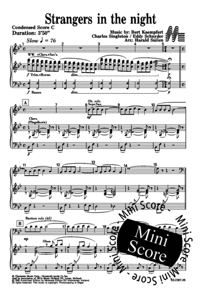 Strangers In The Night sheet music for piano solo (big note book)