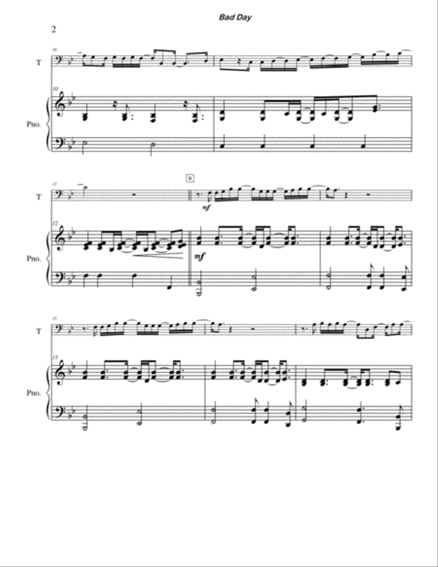 Bad Day Bad Day Brass Duet scores gallery preview page 2