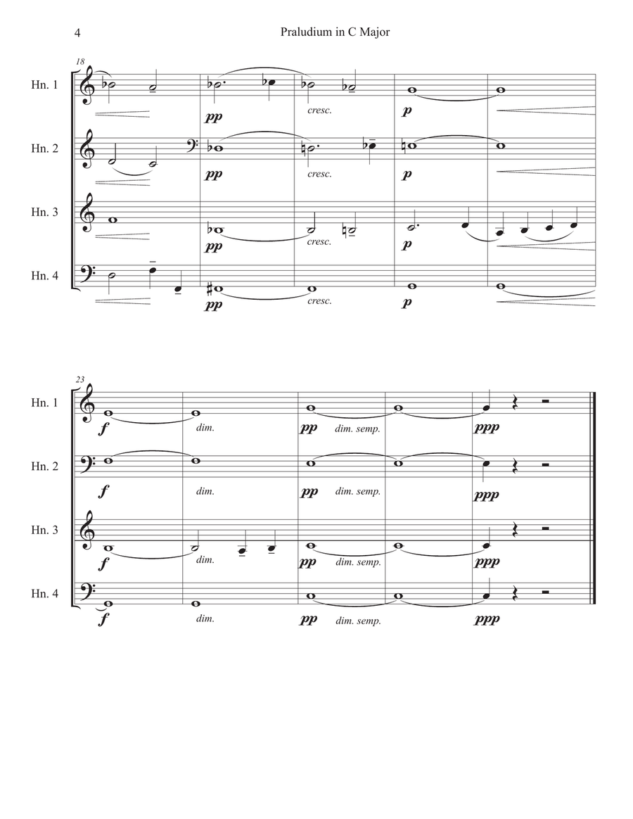 Bruckner: Praludium, Chorale, and Postlude Arranged for Horn Quartet French Horn Quartet scores gallery preview page 4