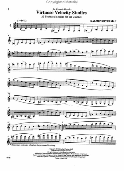 Virtuoso Velocity Studies for Clarinet