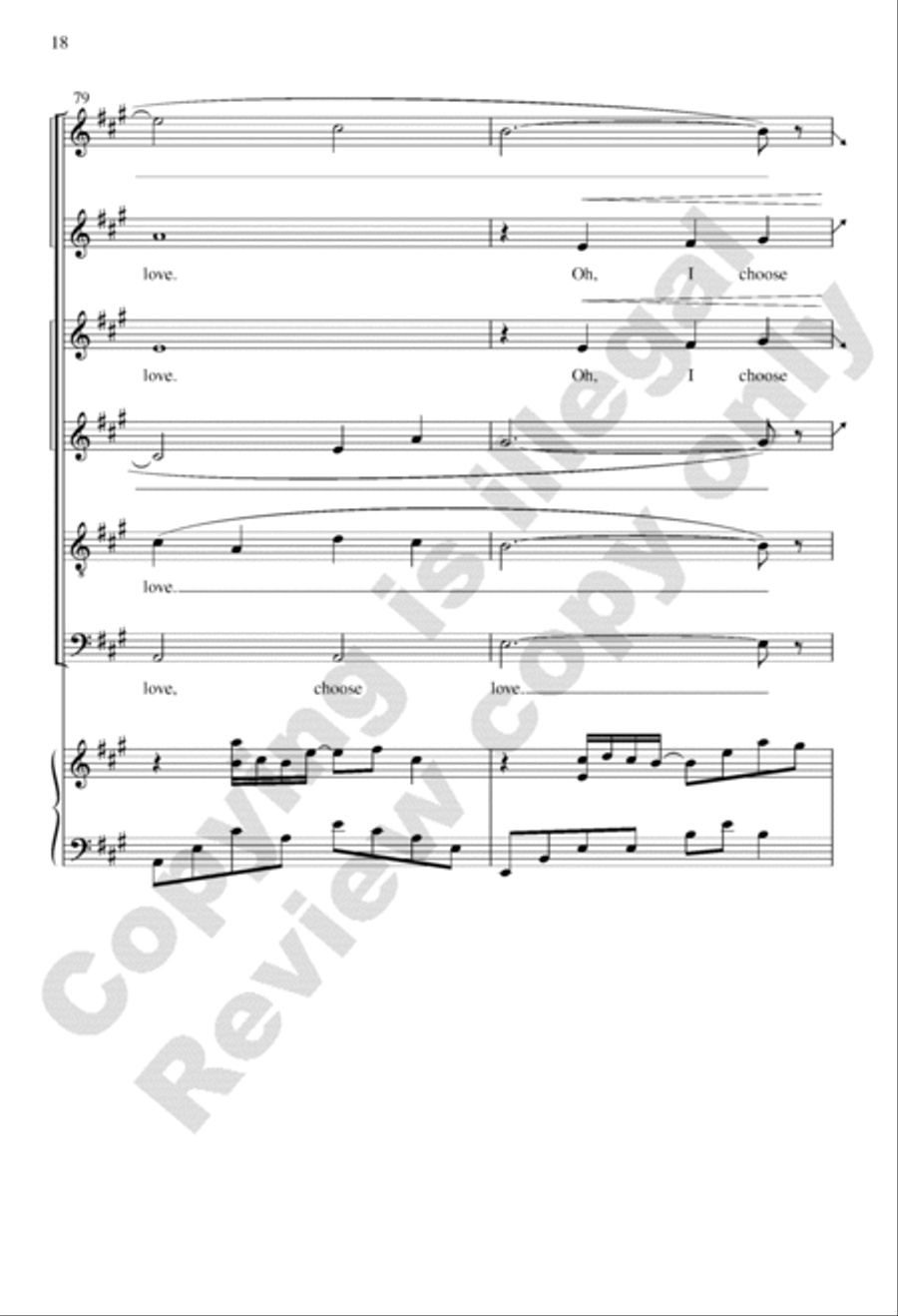 Choose Love (Choral Score) Divisi scores gallery preview page 18