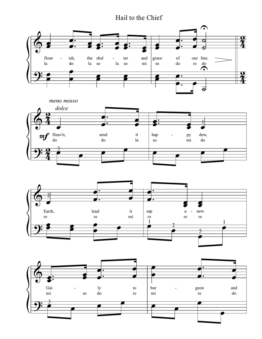 Hail to the Chief Piano Solo scores gallery preview page 3