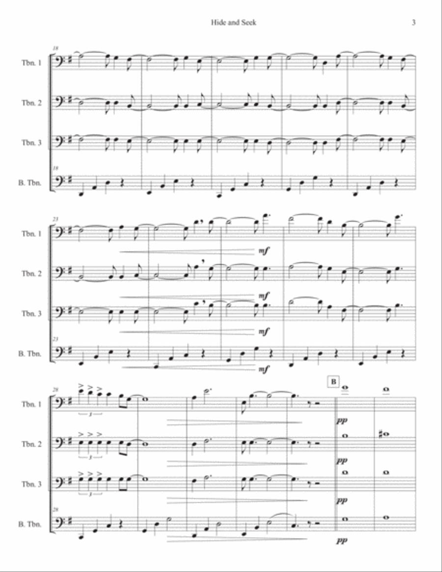 Hide And Seek Brass Quartet scores gallery preview page 3