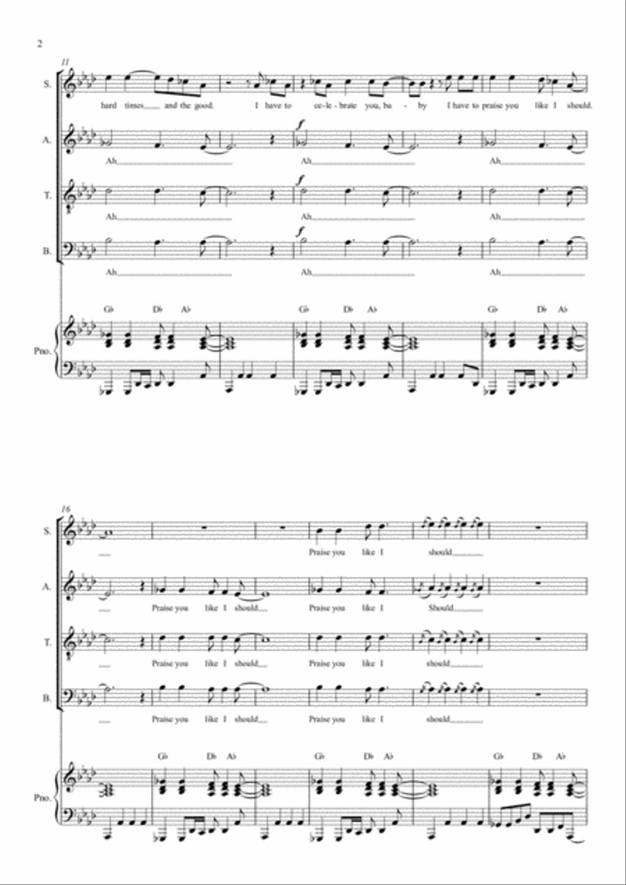 Praise You (praise U) Praise You (praise U) 4-Part scores gallery preview page 2