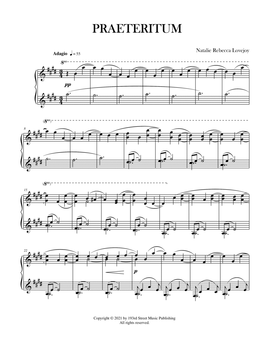 Praeteritum Praeteritum Piano Solo scores gallery preview page 1