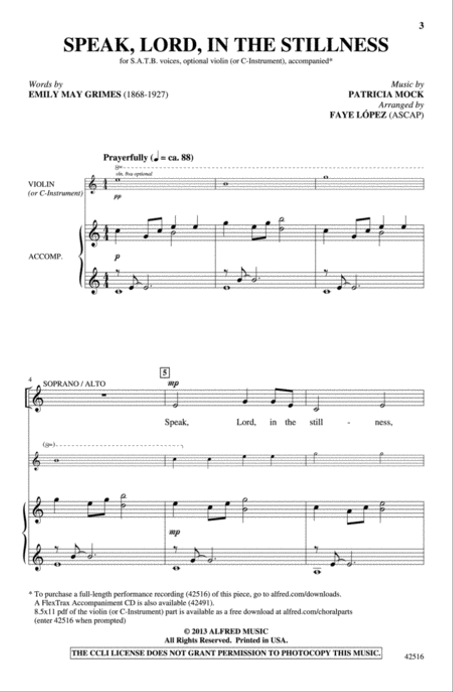 Speak, Lord, in the Stillness 4-Part scores gallery preview page 2