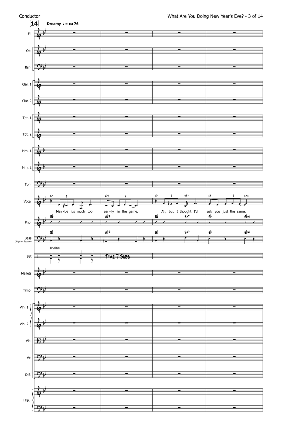 What Are You Doing New Year's Eve? - Score Only Full Orchestra scores gallery preview page 5