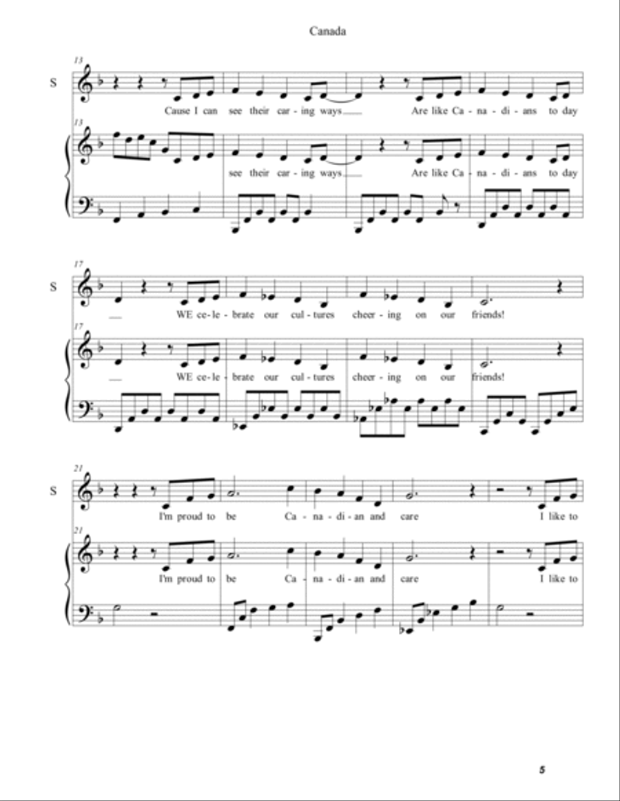 Canadian Fun in the Classroom - Songbook Choir scores gallery preview page 5