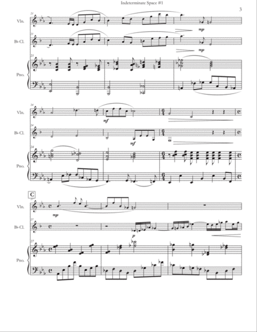 Indeterminate Space Clarinet scores gallery preview page 4