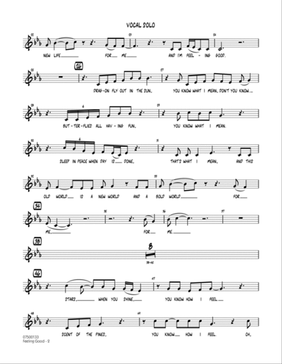 Feeling Good - Vocal Solo Jazz Ensemble scores gallery preview page 2