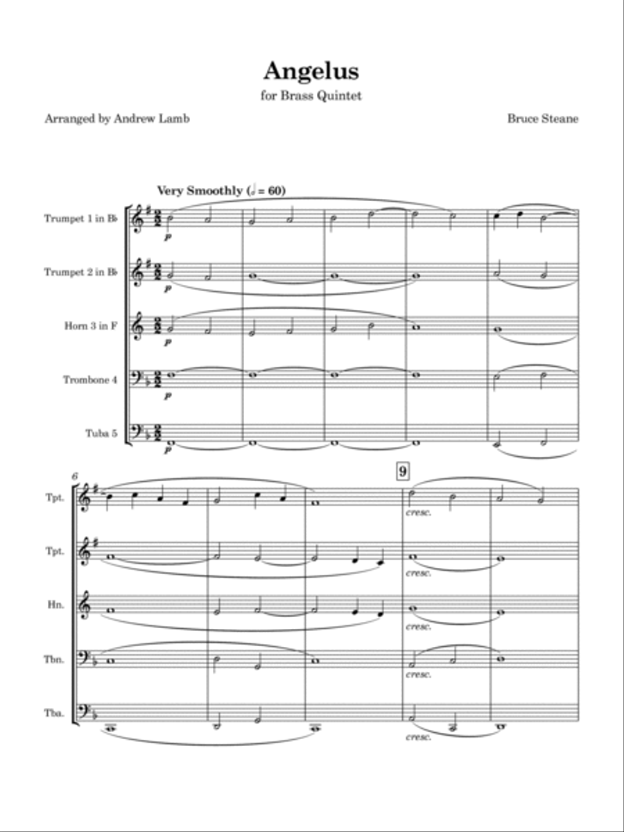 Angelus (arr. for Brass Quintet) Brass Quintet scores gallery preview page 3