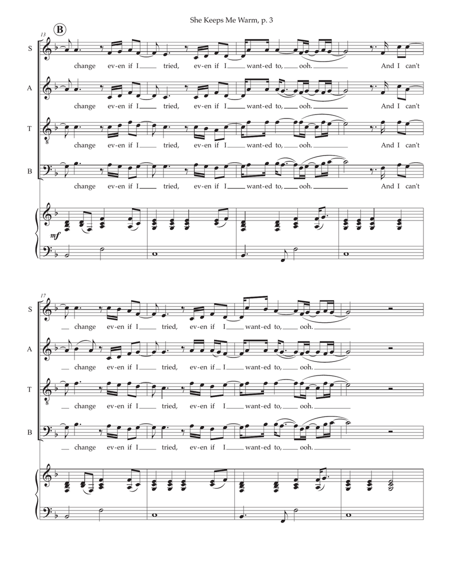She Keeps Me Warm Choir scores gallery preview page 3
