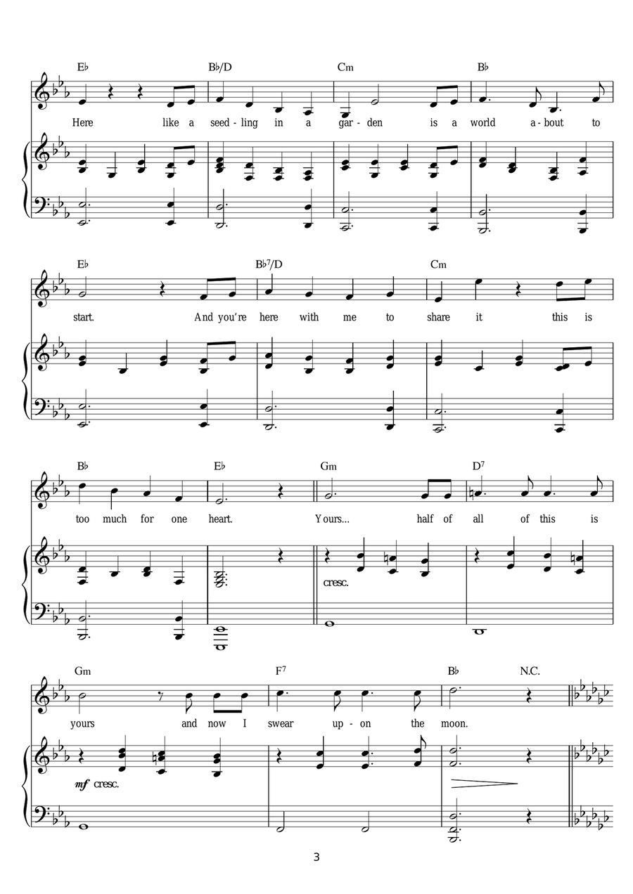 Too Much For One Heart (from Miss Saigon) Piano, Vocal scores gallery preview page 3