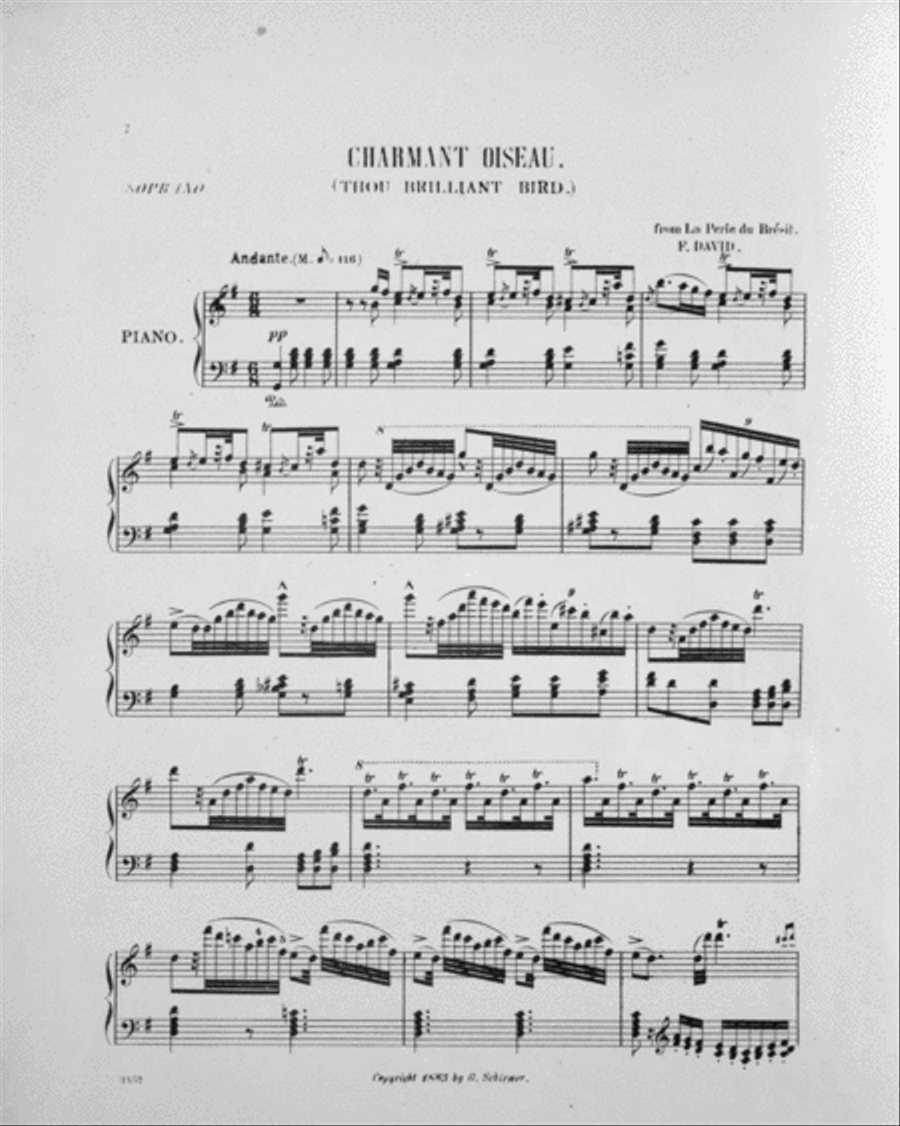 Thou Brilliant Bird (Charmant Oiseau) Voice scores gallery preview page 2