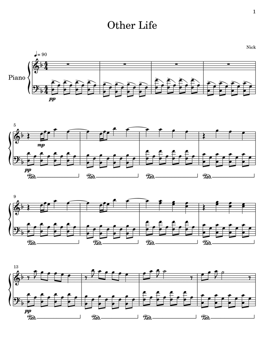 Other Life Piano Solo scores gallery preview page 1