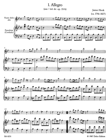 Leichte Spielstuecke for Treble Recorder and Piano (Harpsichord)