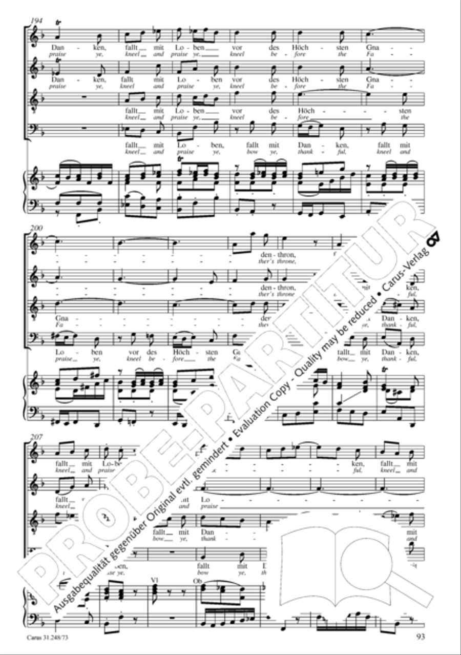 Christmas Oratorio (Weihnachtsoratorium, Teile IV-VI) 4-Part scores gallery preview page 14