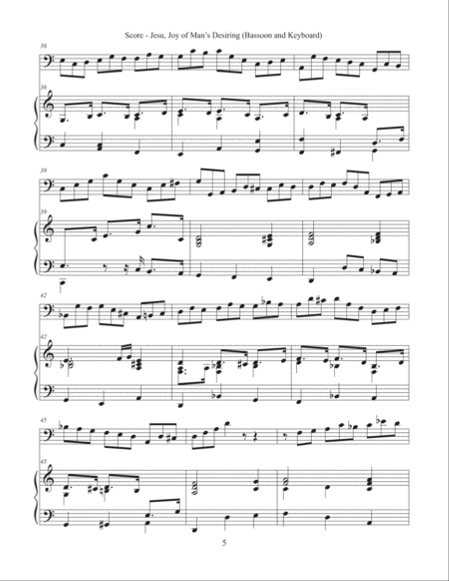 Jesu, Joy of Man's Desiring (Bassoon and Keyboard) Bassoon Solo scores gallery preview page 5