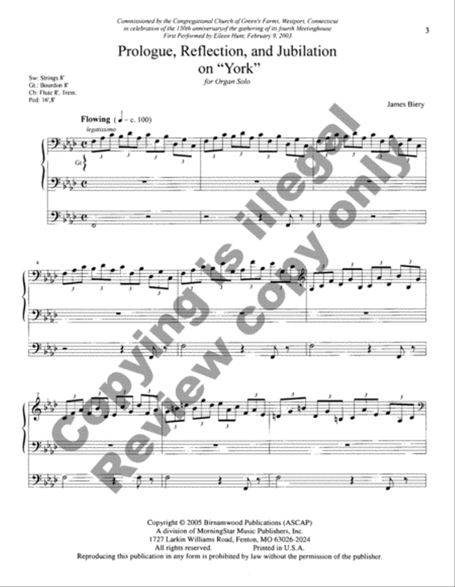 Prologue, Reflection, and Jubilation on York Organ scores gallery preview page 3