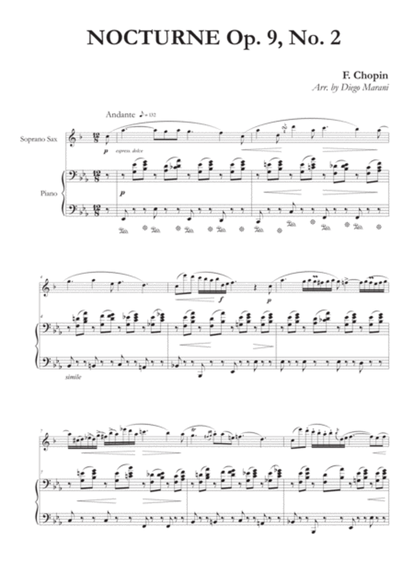 Nocturne Op. 9, No. 2 for Soprano Saxophone and Piano image number null