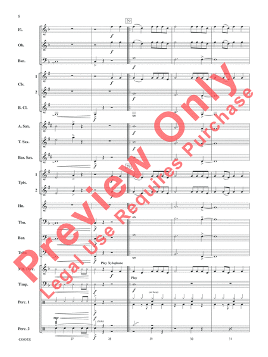 Just Like Fire Concert Band scores gallery preview page 8