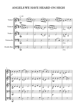 Angels We Have Heard On High String Quartet (Orchestra) Score and Parts