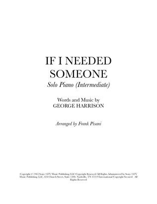 If I Needed Someone