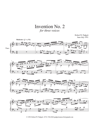 Book cover for Invention No. 2 in D minor for three voices