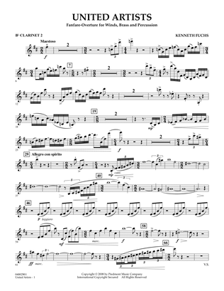 United Artists (Fanfare Overture for Winds, Brass and Percussion) - Bb Clarinet 2