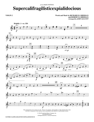 Supercalifragilisticexpialidocious (from Mary Poppins) (arr. John Leavitt) - Violin 2